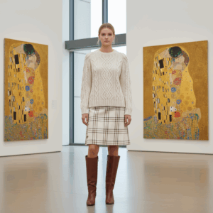 Aran Cashmere Pullover für Damen – Linére Farbe Creme