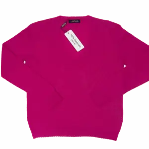 V-Neck Ultralight – Fuxia (100% Cashmere)