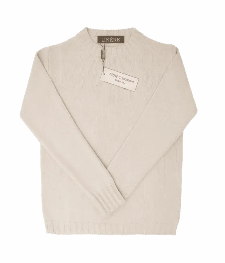 Rundhals Cashmere – Panna (100% Cashmere)