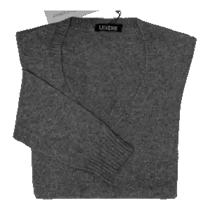 V-Neck Ultralight – Grigio M (100% Cashmere)