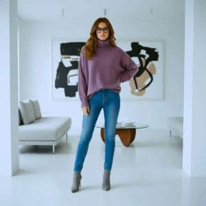 Dolcevita Oversize – Malva (100% Cashmere) 3 malve2Rollkragen