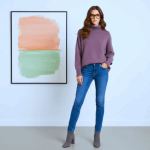 Dolcevita Oversize – Malva (100% Cashmere) 2 malveRollkragen