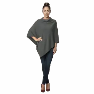 Poncho Cashmere – Grigio Perla (100% Cashmere)